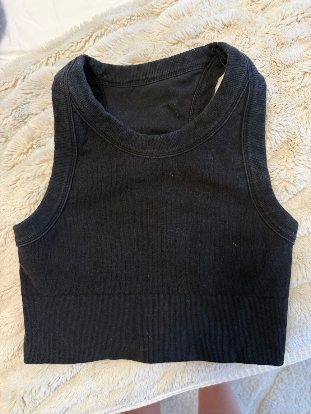 ALO Yoga Black Ribbed Crop Tank